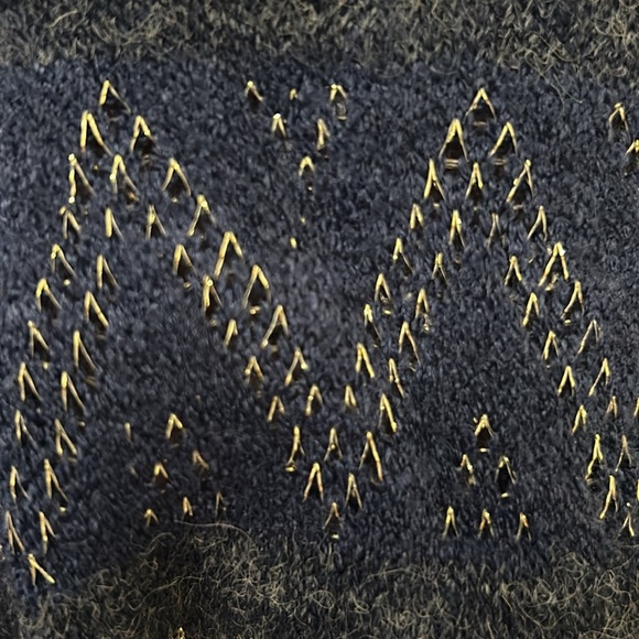Blue and Gold Patterned Sweater, Sz L - Picture 7 of 7